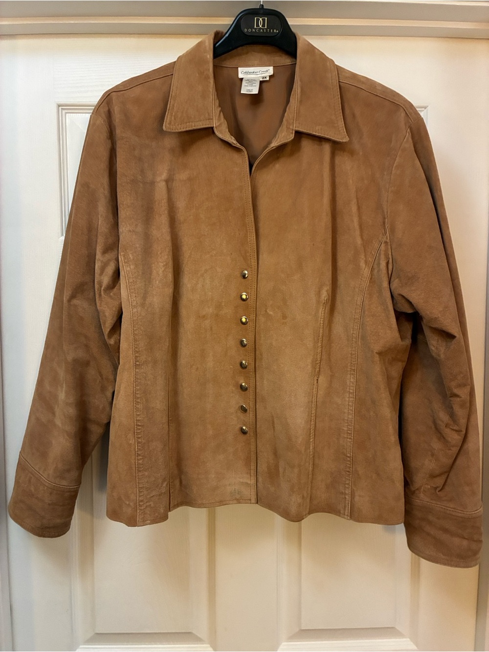 Coldwater Creek Women's Suede Snap-Front Jacket in Tan 2X